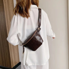 Women's Crocodile Shoulder Bag Casual Small Square Bag