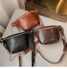 Women's Crocodile Shoulder Bag Casual Small Square Bag