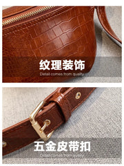 Women's Crocodile Shoulder Bag Casual Small Square Bag