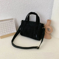 Corduroy Tote Bag Shoulder Shopper Crossbody Travel Phone Pouch