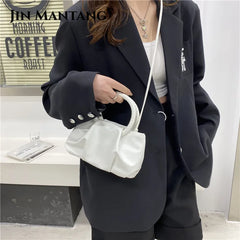 Women's Pleated Tote Crossbody Messenger Bag Soft PU Leather Shoulder Bag