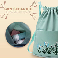 Women's Drawstring Backpack Soft Multifunction Portable Travel Handbag