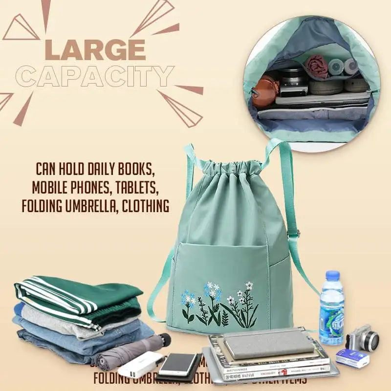 Women's Drawstring Backpack Soft Multifunction Portable Travel Handbag