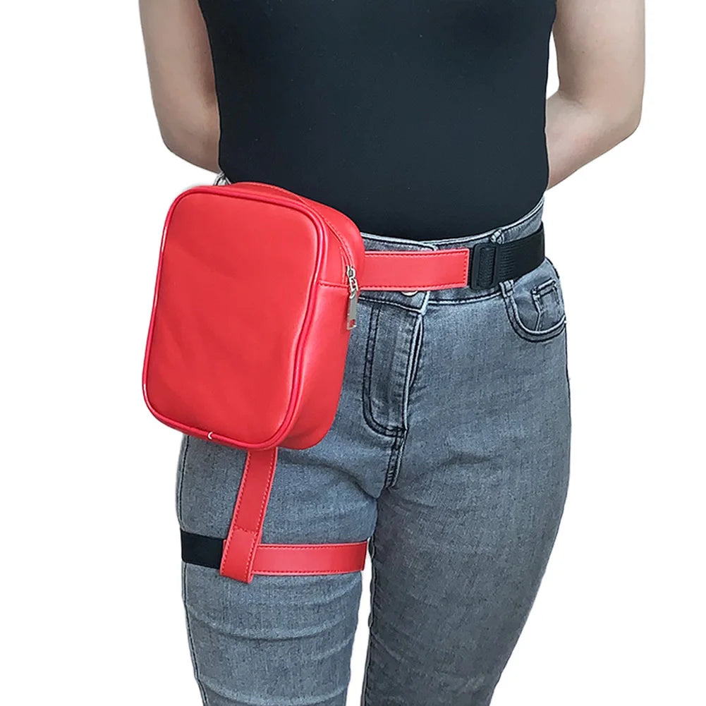 Women's Motorcycle Leg Side Bag Waterproof Shoulder Belt Pouch Hip Fanny Pack
