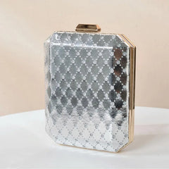 Women's Diamond Lattice Party Clutch Wedding Evening Bag