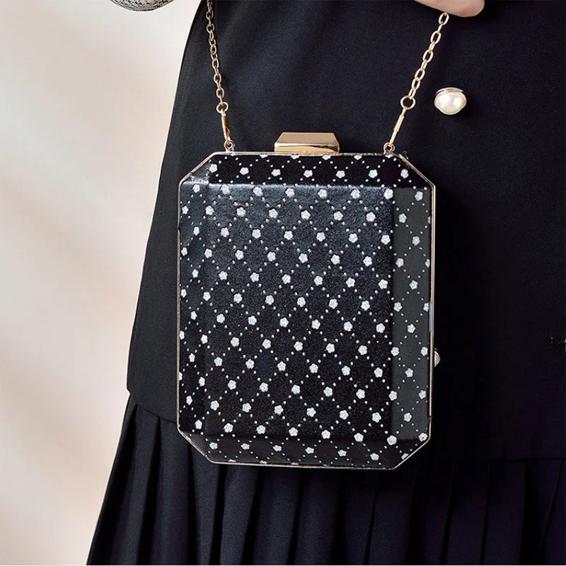 Women's Diamond Lattice Party Clutch Wedding Evening Bag