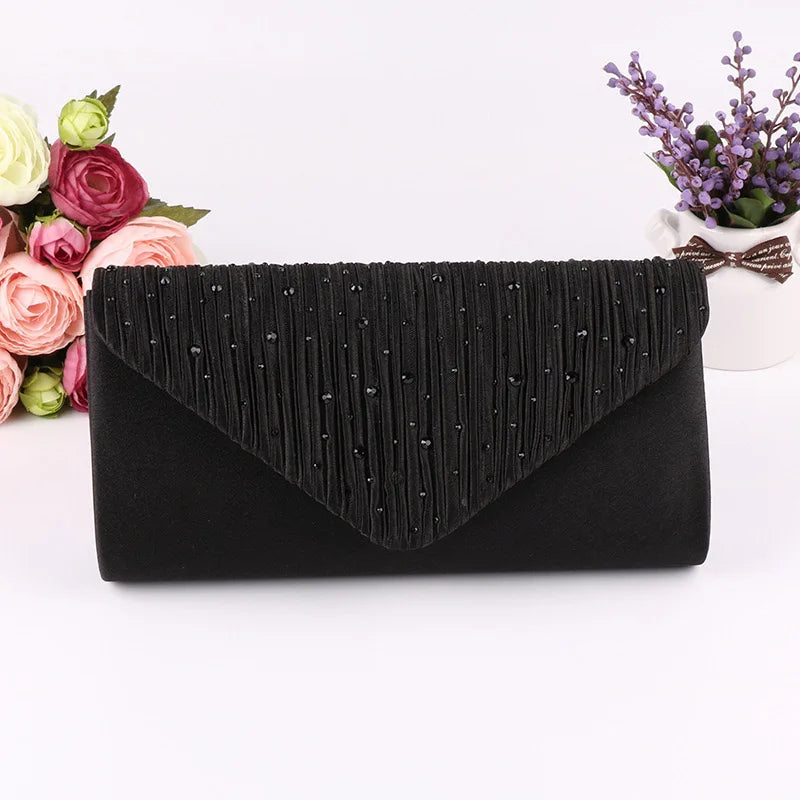 Women's Envelope Clutch Small Party Handbag Purse with Chain Shoulder Bag