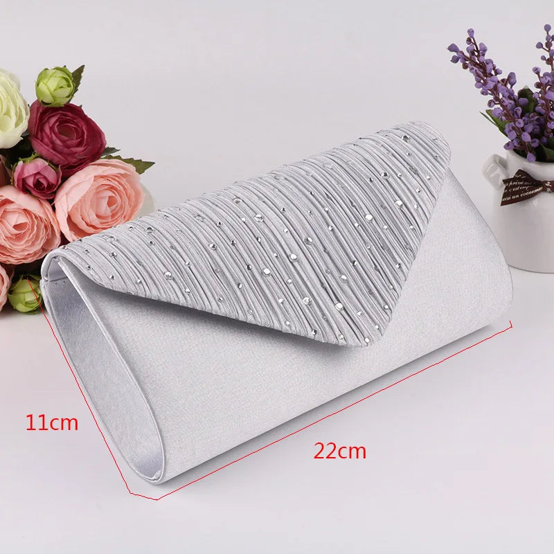Women's Envelope Clutch Small Party Handbag Purse with Chain Shoulder Bag