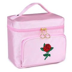 Women's Embroidery Cosmetic Bag Travel Organizer Toiletry Makeup Vanity Pouch