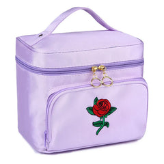 Women's Embroidery Cosmetic Bag Travel Organizer Toiletry Makeup Vanity Pouch