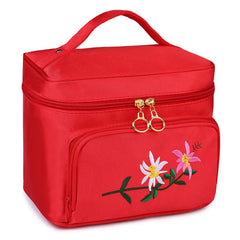 Women's Embroidery Cosmetic Bag Travel Organizer Toiletry Makeup Vanity Pouch