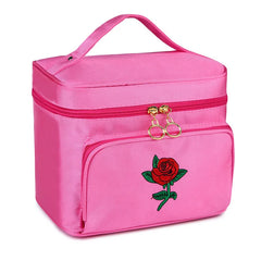Women's Embroidery Cosmetic Bag Travel Organizer Toiletry Makeup Vanity Pouch