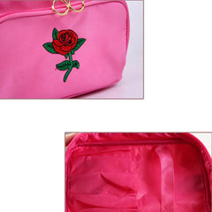 Women's Embroidery Cosmetic Bag Travel Organizer Toiletry Makeup Vanity Pouch
