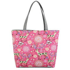 Ethnic Style Printed Canvas Handbag Women Casual Tote Large Capacity