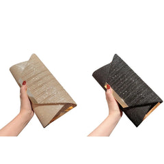 Women's Glitter Evening Bag Clutch with Chain for Banquet G5AE
