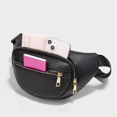Women's PU Leather Fanny Pack Travel Waist Bag