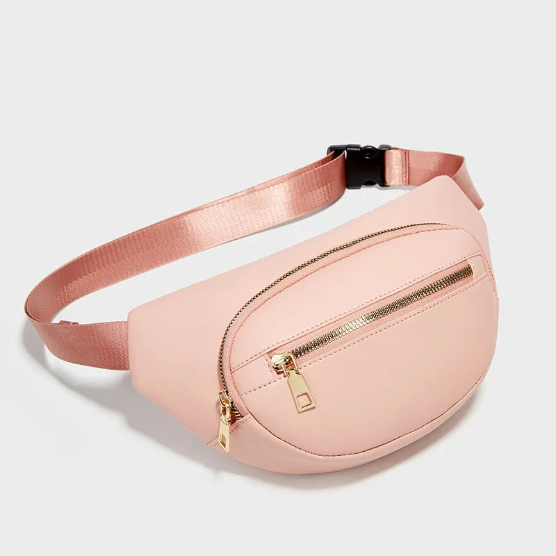 Women's PU Leather Fanny Pack Travel Waist Bag