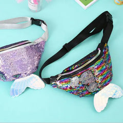 Colorful Sequin Waist Bag Chest Pouch Shoulder Belt Bag Women Fanny Pack
