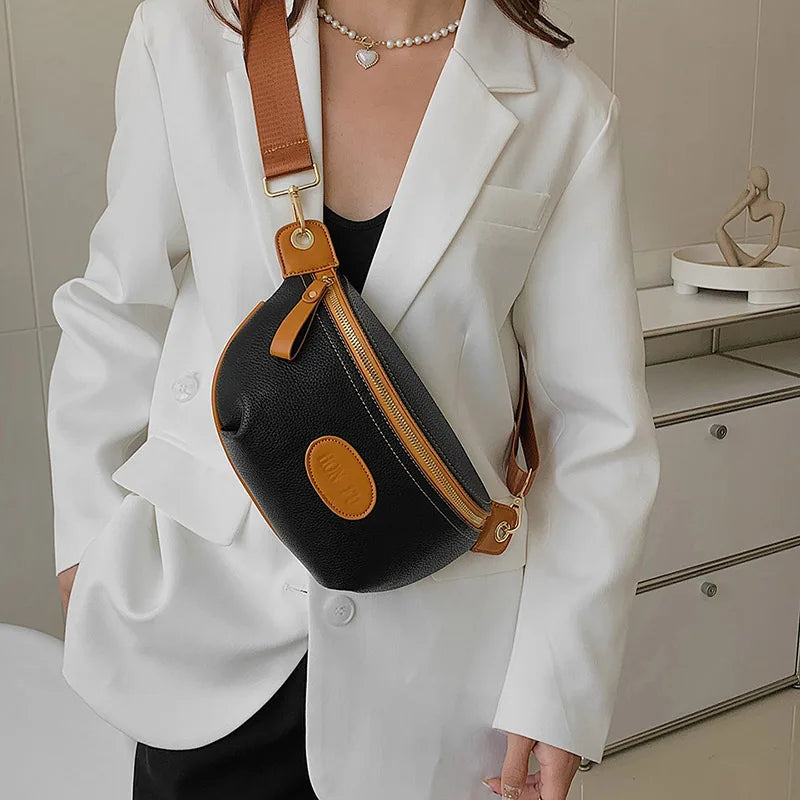 Women's Leather Fanny Pack Crossbody Chest Bag
