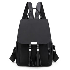 Women's Nylon Backpack Tassel Anti-theft Daypack