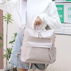 Women's Convertible Backpack Purse Satchel Handbag PU Leather Travel Bag