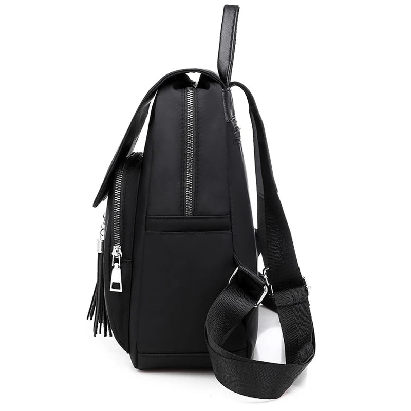 Women's Tassel Backpack Anti-theft Daypack Rucksack Shoulder Bag