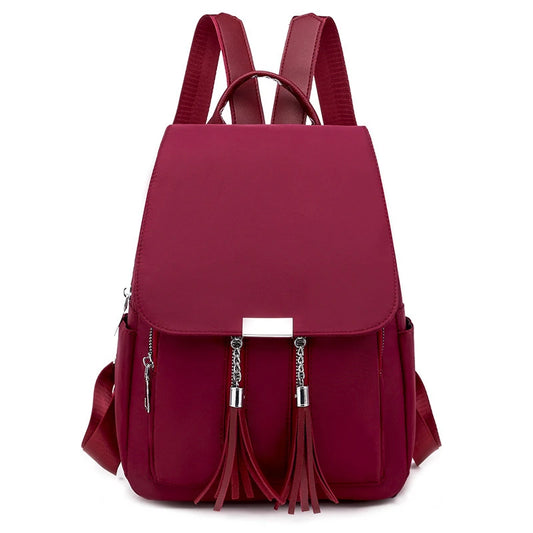 Women's Tassel Backpack Anti-theft School Bookbag Rucksack Shoulder Bag