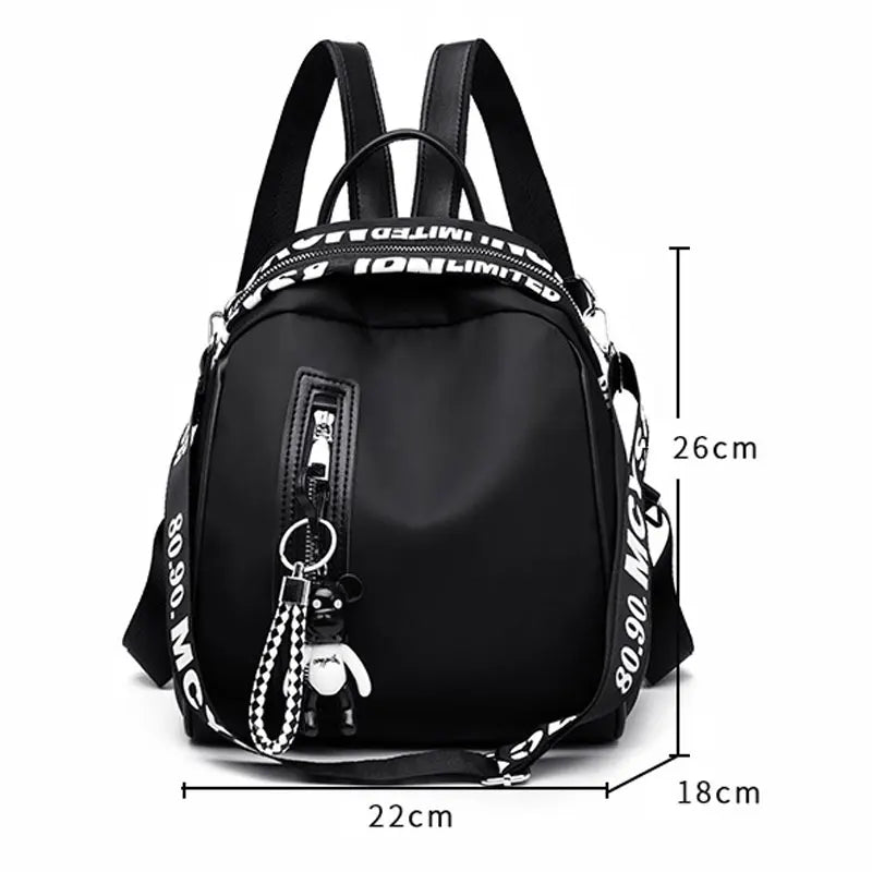 Women's Backpack Solid Oxford Cloth College Wind School Bag