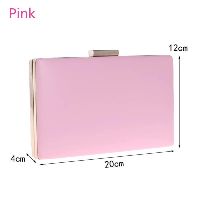 Women's Chain Shoulder Handbags Metal Clutch Purse Solid Nighclub Wedding Bags
