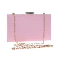 Women's Chain Shoulder Handbags Metal Clutch Purse Solid Nighclub Wedding Bags