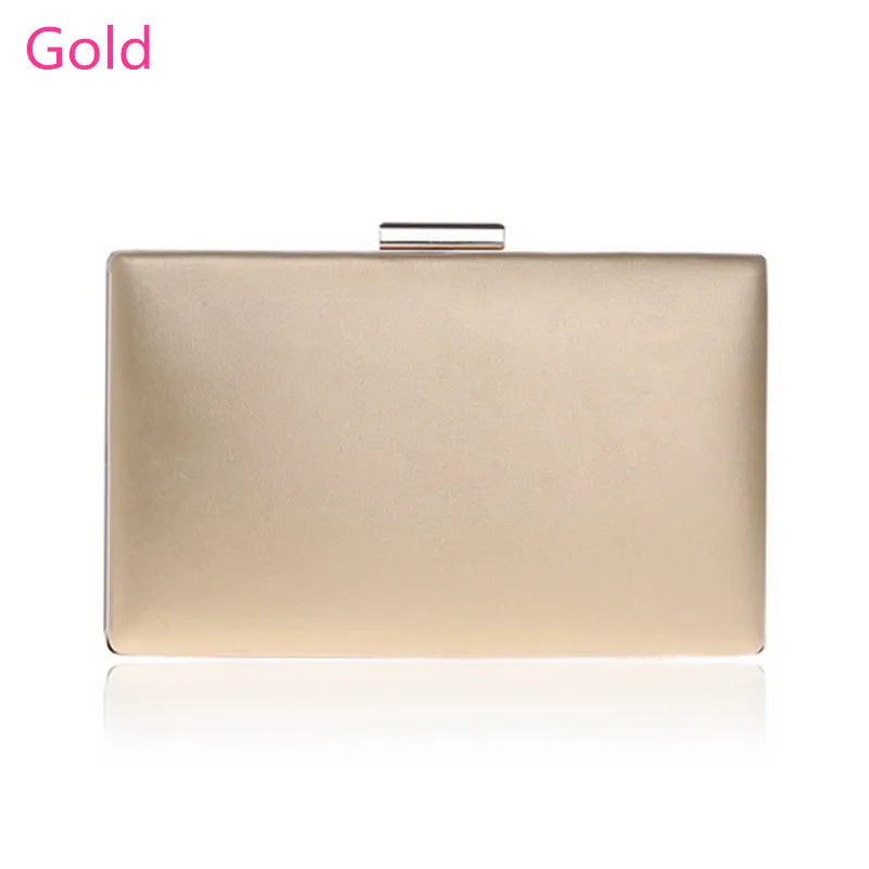 Women's Chain Shoulder Handbags Metal Clutch Purse Solid Nighclub Wedding Bags