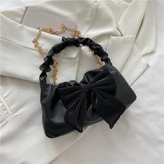 Spring Bow Folds Armpit Handbag Purse Casual Shoulder Bag