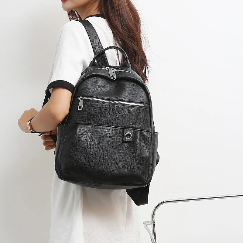 Women's Large Capacity PU Leather Backpack for Girls School
