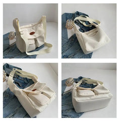 Women's Canvas Messenger Bag Large Capacity Girls Commuter Bag