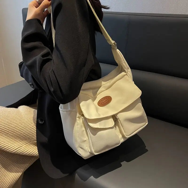Women's Canvas Messenger Bag Large Capacity Girls Commuter Bag