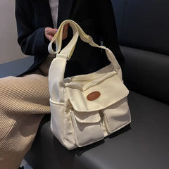 Women's Canvas Messenger Bag Large Capacity Girls Commuter Bag