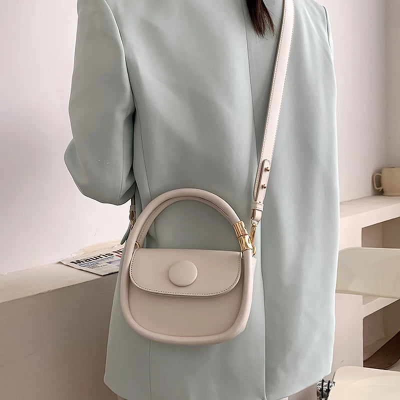 Solid High Pu Crossbody Bag Women Small Square Bag