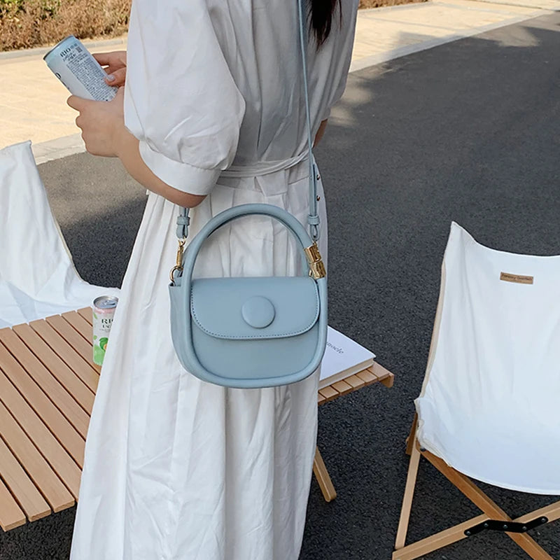 Solid High Pu Crossbody Bag Women Small Square Bag