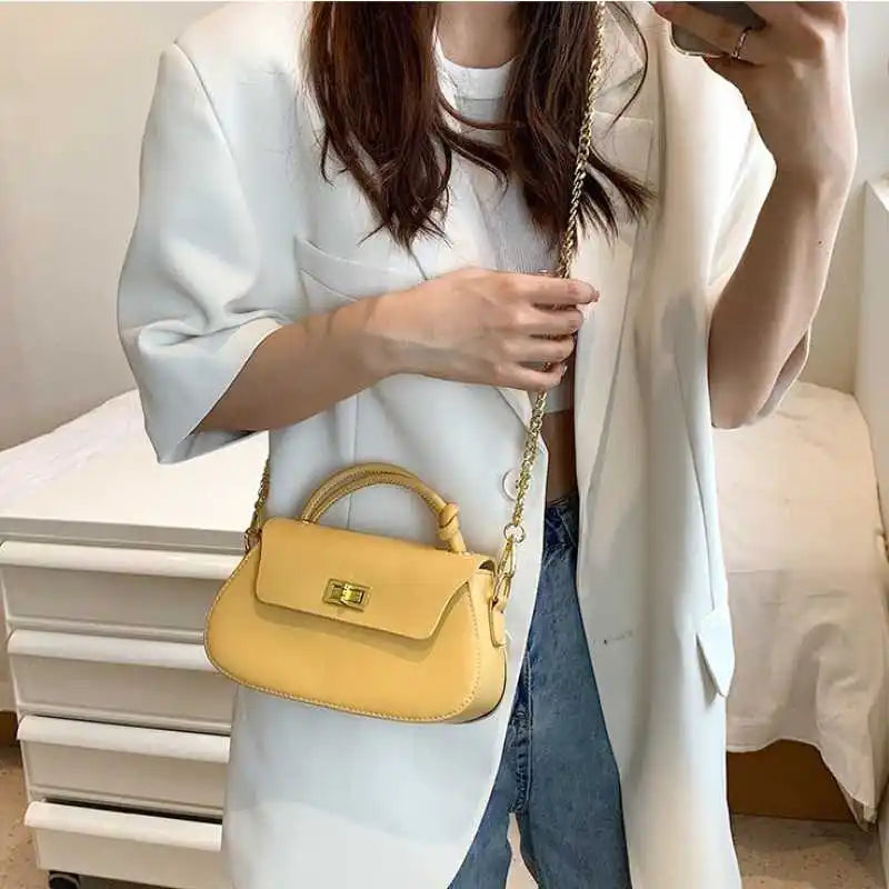 Women's Chain Handbag Female Niche Solid Shoulder Messenger Bag
