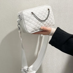 Women's Diamond Pattern Crossbody Bag Chain Square Handbag 2Pc/Set