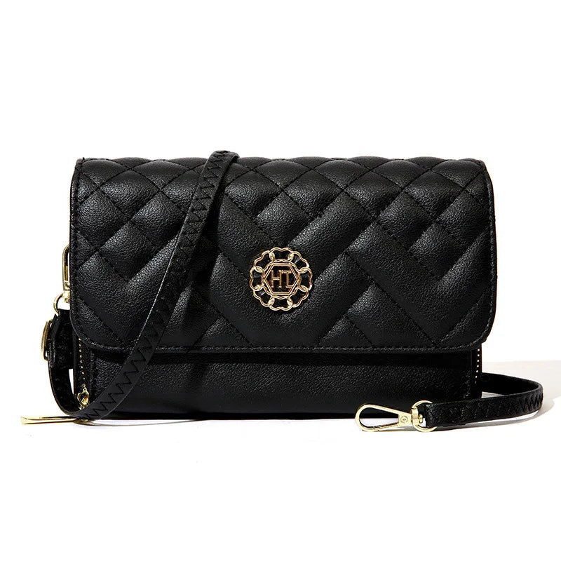 Women's Embroidery Mobile Phone Bags Solid Shoulder Messenger Bags