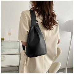 Retro Solid Backpack PU Leather Shoulder Underarm Bag Casual Women Hobos Handbag