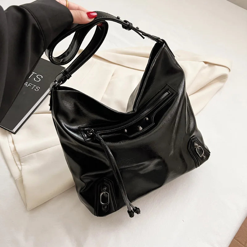 Retro PU Leather Shoulder Bag Women Crossbody Travel Tote