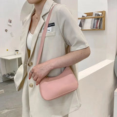 Retro Solid PU Leather Tote Bag for Women