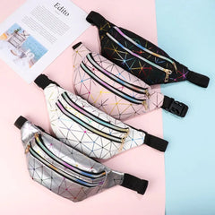 Women's Laser Belt Bags Waist Packs Fanny Pack Make-up Pouch