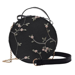 Women's Lace Handbag Crossbody Bag Embroidered Round Bag