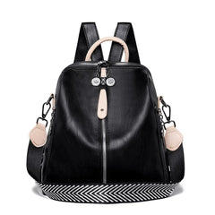 Women's Soft Leather Backpack - Large Capacity Travel Single Shoulder Backpack