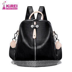 Women's Soft Leather Backpack - Large Capacity Travel Single Shoulder Backpack