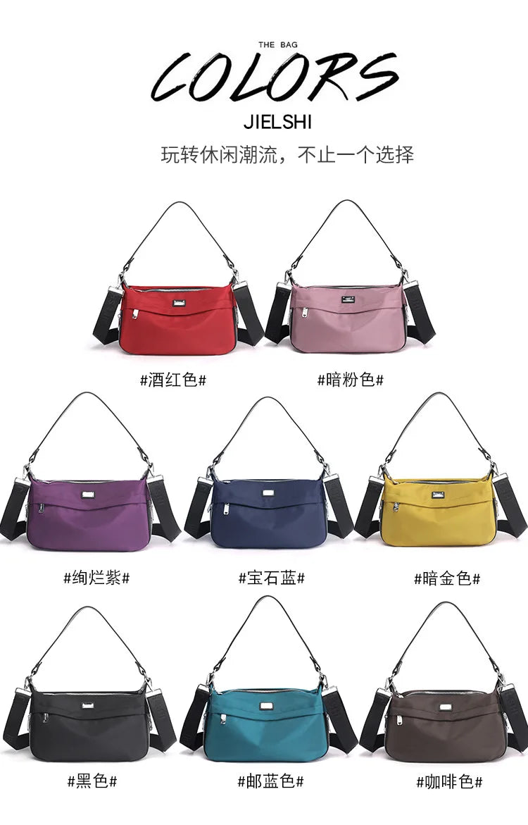 Nylon Crossbody Shoulder Bag for Women - Casual Handbag