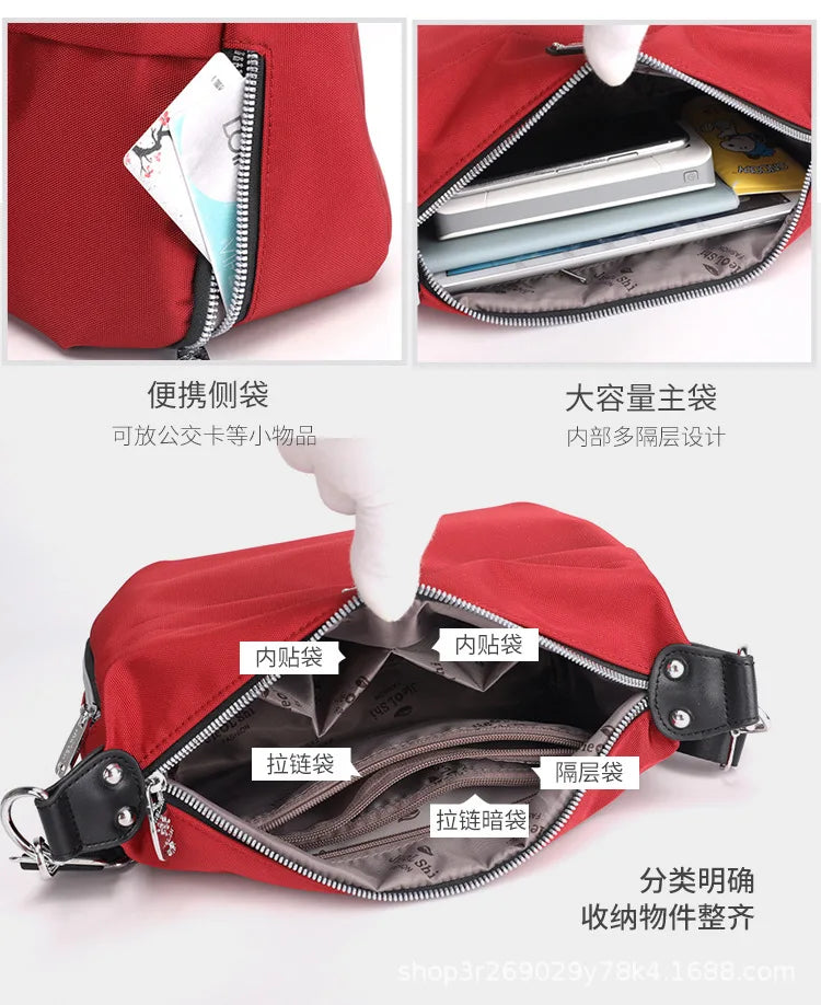 Nylon Crossbody Shoulder Bag for Women - Casual Handbag